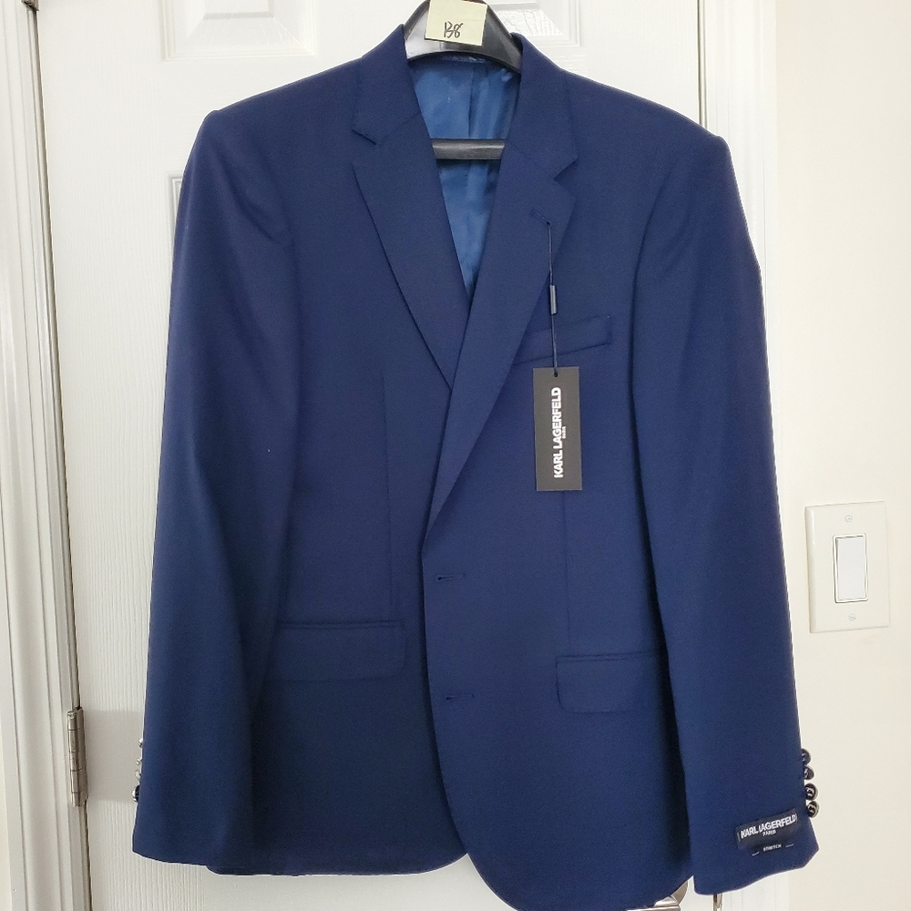 NWT Karl Lagerfeld Wool Blend Stretch Blazer